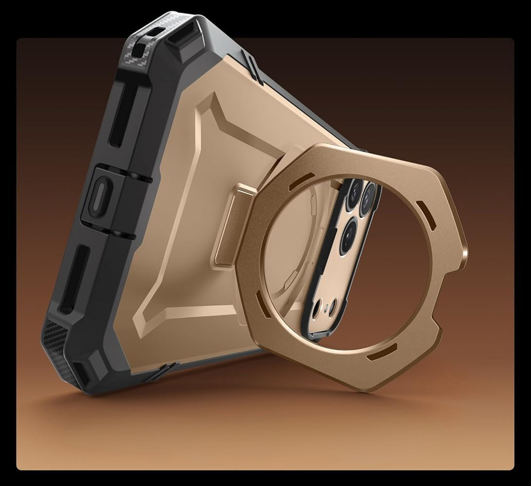 Handyhülle für iPhone 17 Pro, Supcase UB Grip Mag mit MagSafe (CC), Grau-Golden