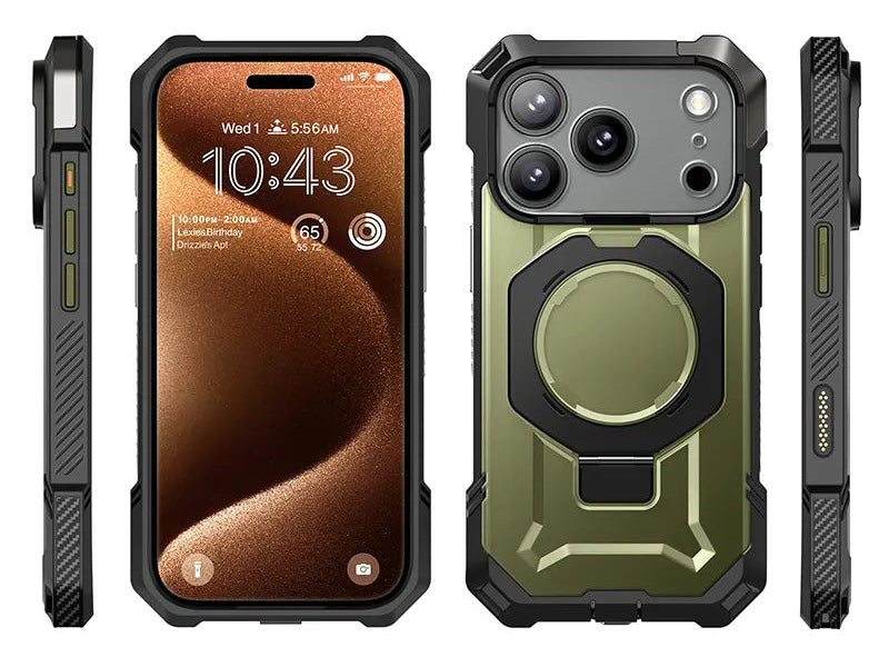 Handyhülle für iPhone 17 Pro, Supcase UB Grip Mag mit MagSafe (CC), Schwarz-Grün