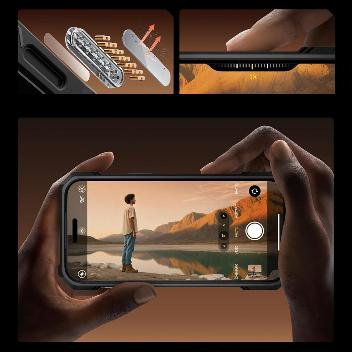 Handyhülle für iPhone 17 Pro, Supcase UB Grip Mag mit MagSafe (CC), Schwarz-Grün