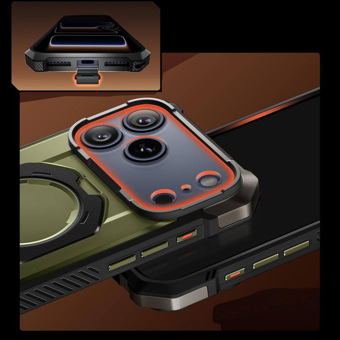Handyhülle für iPhone 17 Pro, Supcase UB Grip Mag mit MagSafe (CC), Schwarz-Grün