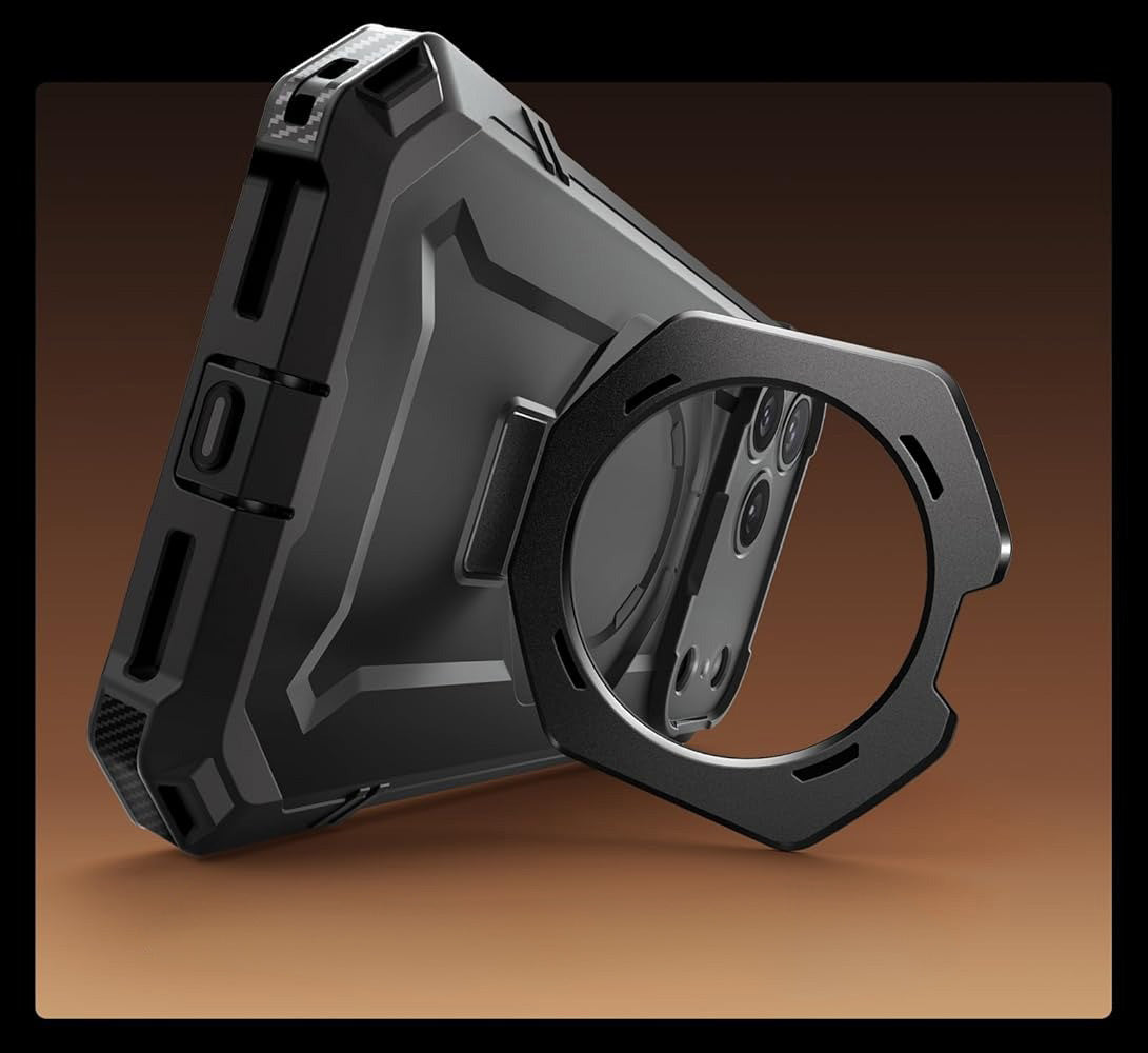 Handyhülle für iPhone 17 Pro Max, Supcase UB Grip Mag mit MagSafe (CC), Schwarz-Transparent