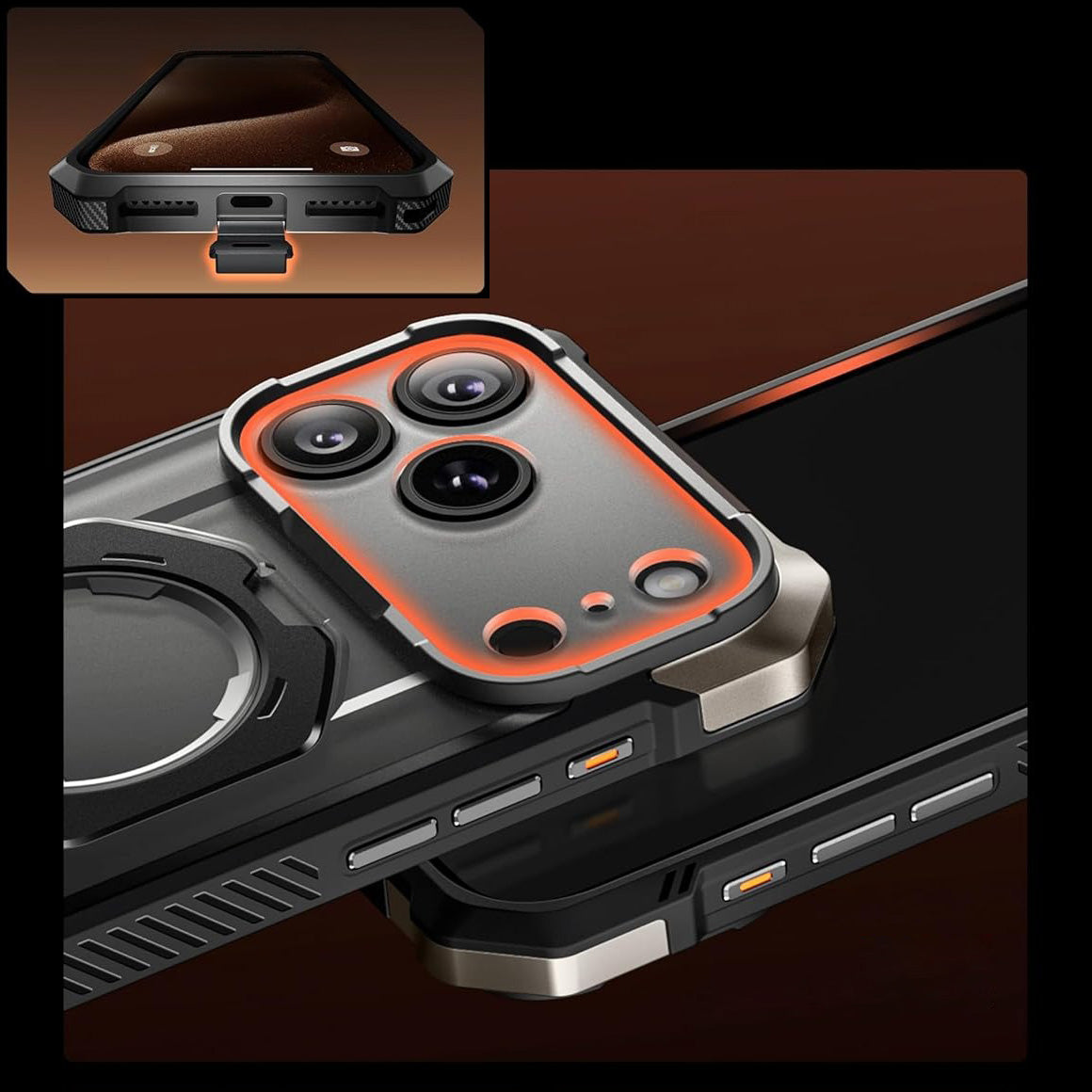 Handyhülle für iPhone 17 Pro Max, Supcase UB Grip Mag mit MagSafe (CC), Schwarz-Transparent