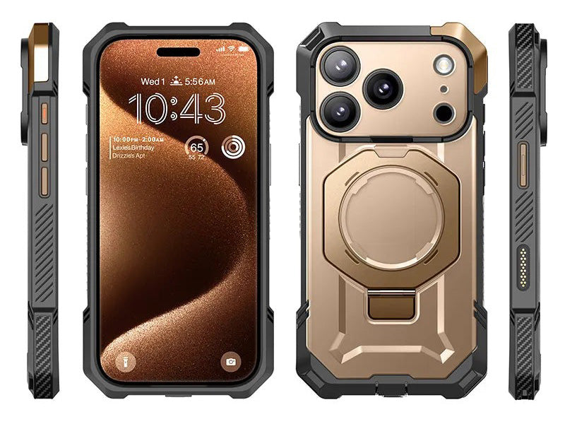 Handyhülle für iPhone 17 Pro Max, Supcase UB Grip Mag mit MagSafe (CC), Grau-Golden