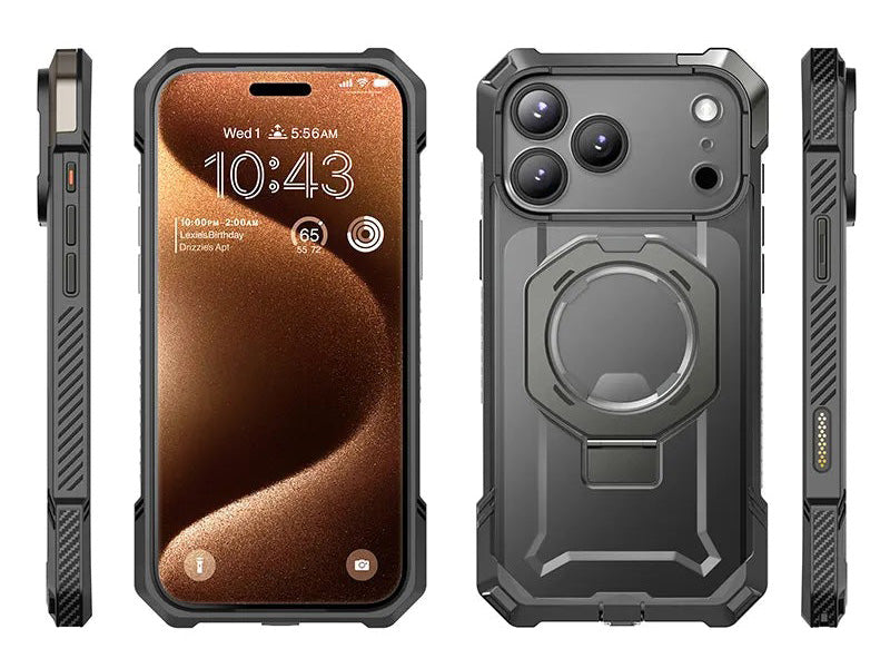 Handyhülle für iPhone 17 Pro Max, Supcase UB Grip Mag mit MagSafe (CC), Grau-Transparent