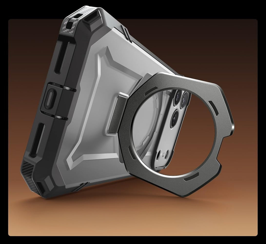 Handyhülle für iPhone 17 Pro Max, Supcase UB Grip Mag mit MagSafe (CC), Grau-Transparent