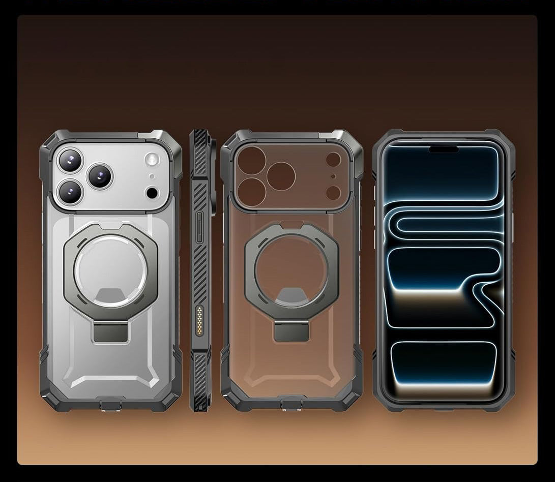 Handyhülle für iPhone 17 Pro Max, Supcase UB Grip Mag mit MagSafe (CC), Grau-Transparent