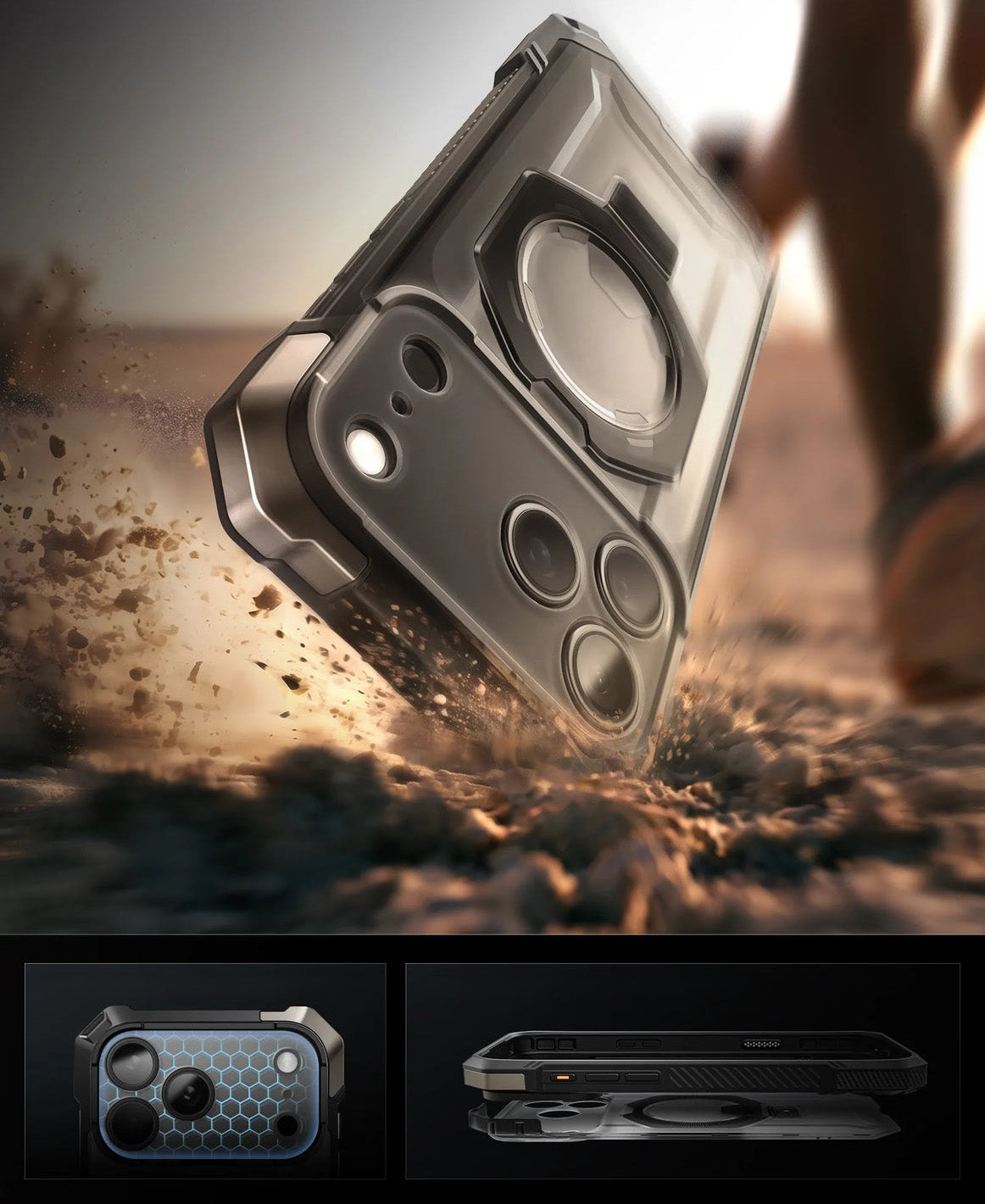 Handyhülle für iPhone 18 Pro Max / 17 Pro Max, Supcase UB Grip Mag (CC) mit MagSafe, Transparent- Schwarz (2/11)