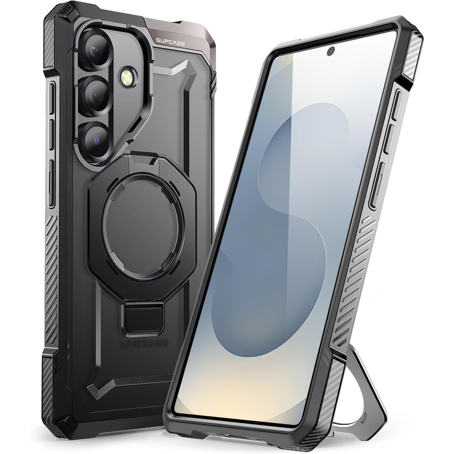 Handyhülle für Galaxy S25 FE, Supcase UB Grip Mag mit MagSafe, Schwarz-Transparent