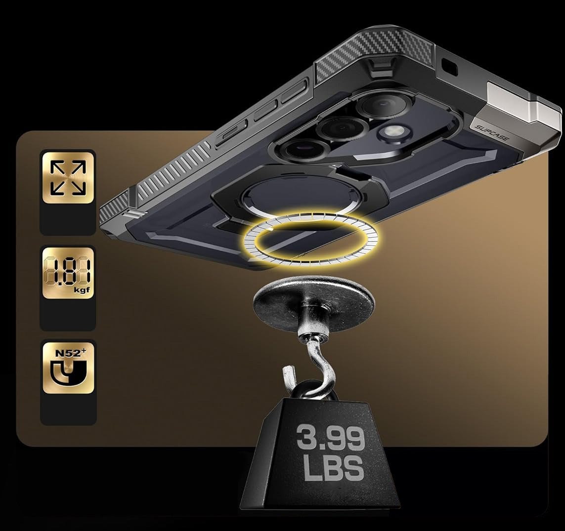 Handyhülle für Galaxy S25 FE, Supcase UB Grip Mag mit MagSafe, Schwarz-Transparent