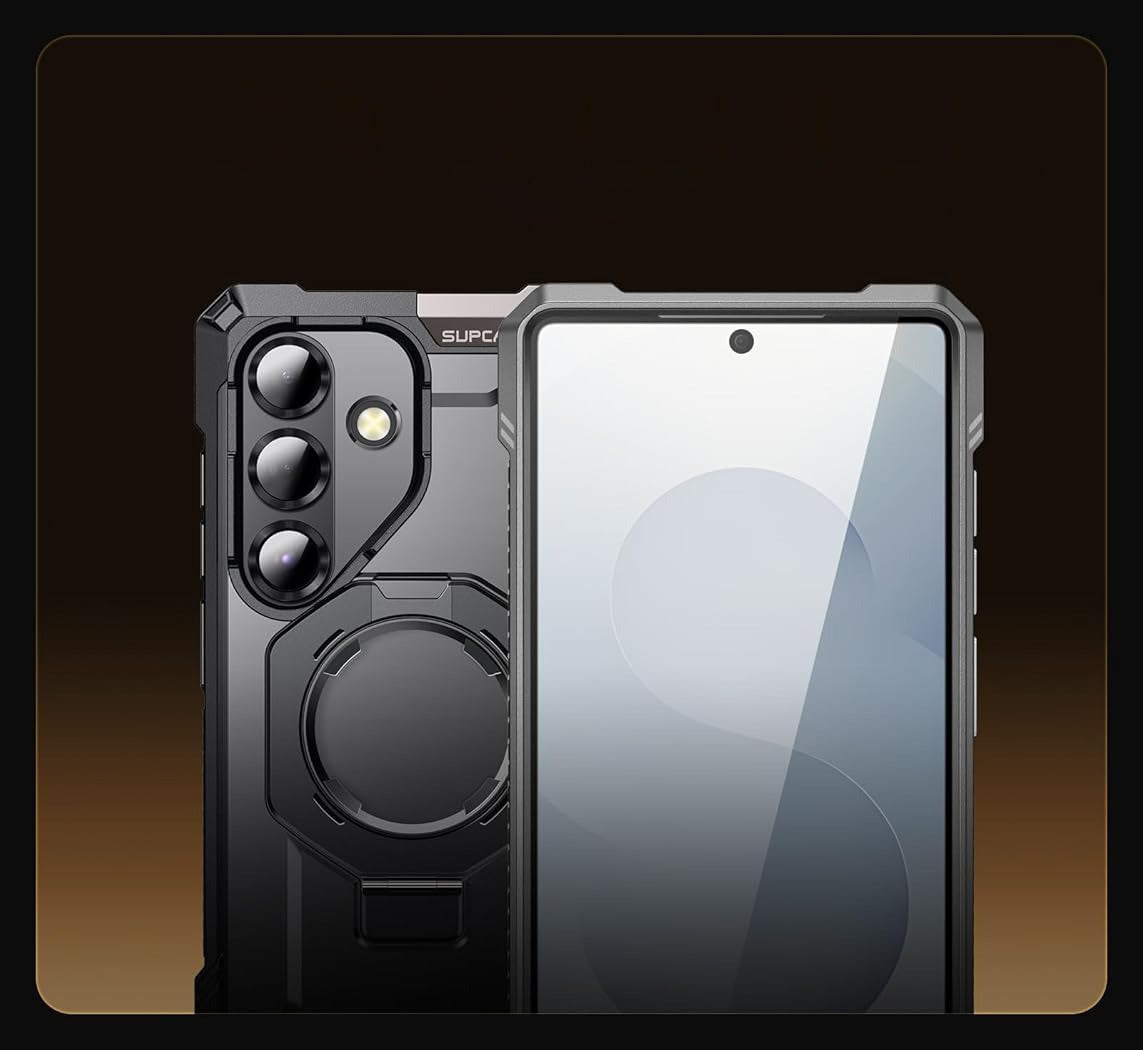 Handyhülle für Galaxy S25 FE, Supcase UB Grip Mag mit MagSafe, Schwarz-Transparent