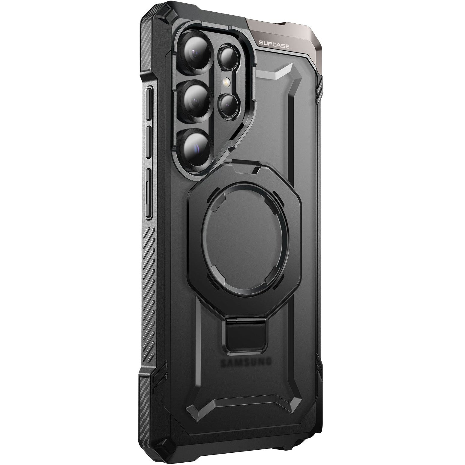 Handyhülle für Galaxy S25 Ultra, Supcase UB Grip Mag mit MagSafe, Schwarz-Transparent
