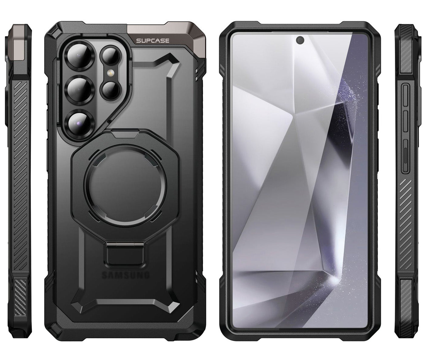 Handyhülle für Galaxy S25 Ultra, Supcase UB Grip Mag mit MagSafe, Schwarz-Transparent