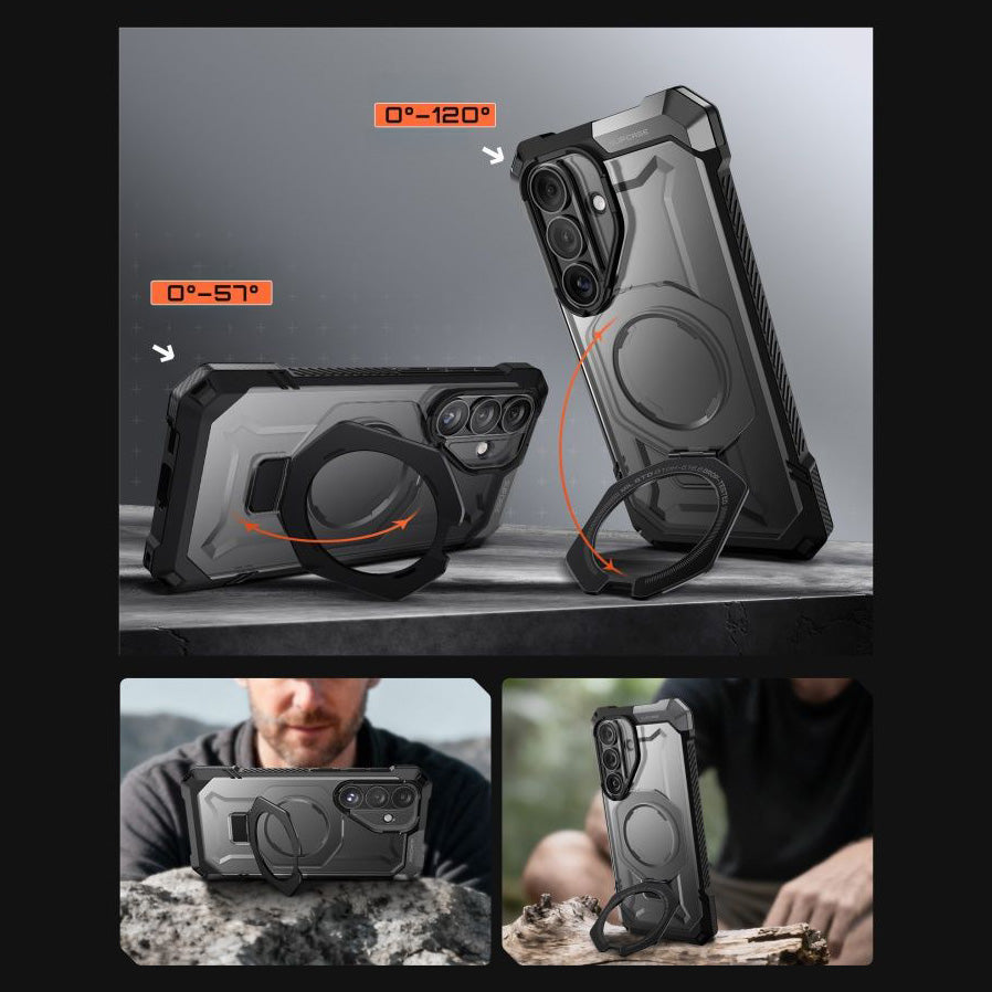 Handyhülle für Galaxy S26, Supcase UB Grip Mag mit MagSafe, Schwarz und Transparent