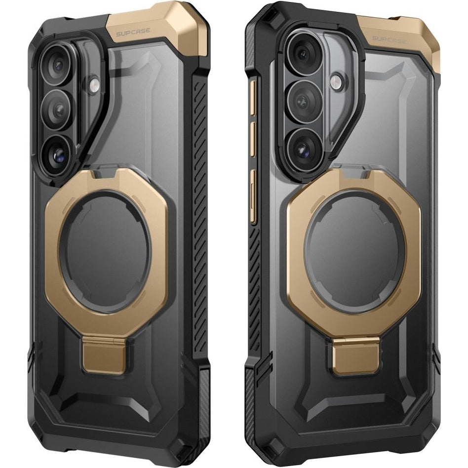 Handyhülle für Galaxy S26, Supcase UB Grip Mag mit MagSafe, Grau-Transparent-Golden