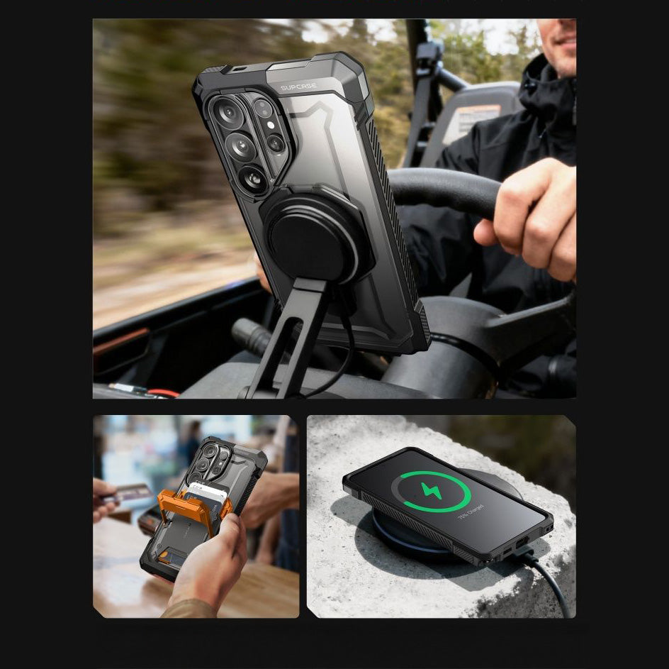 Handyhülle für Galaxy S26 Ultra, Supcase UB Grip Mag mit MagSafe, Schwarz und Transparent