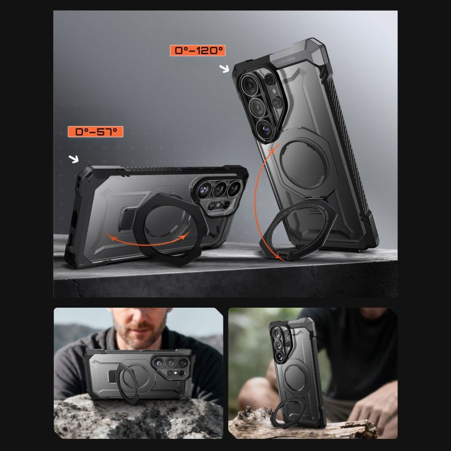 Handyhülle für Galaxy S26 Ultra, Supcase UB Grip Mag mit MagSafe, Schwarz und Transparent