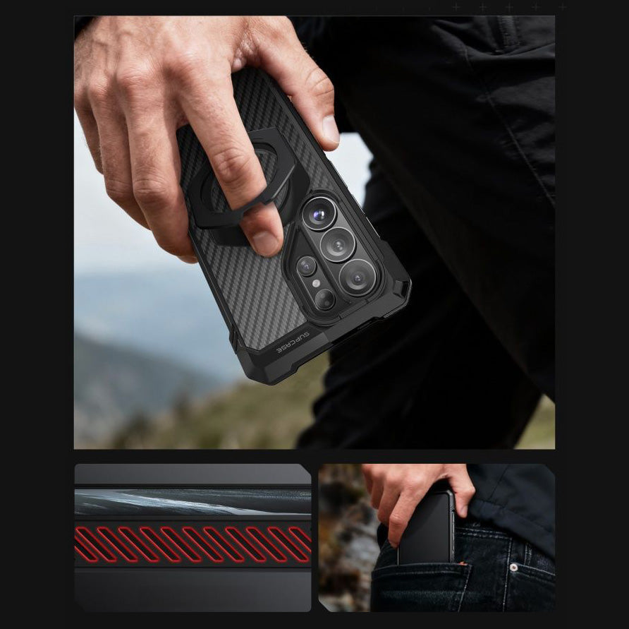 Handyhülle für Galaxy S26 Ultra, Supcase UB Grip Mag mit MagSafe, Schwarz und Transparent