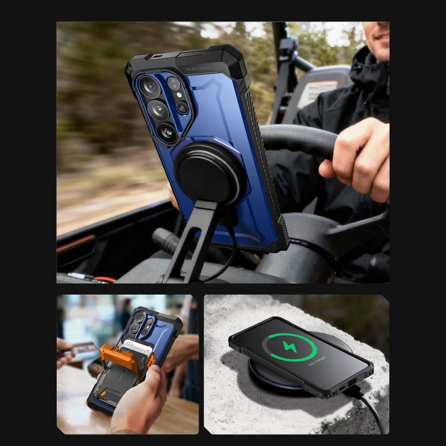 Handyhülle für Galaxy S26 Ultra, Supcase UB Grip Mag mit MagSafe, Blau-Schwarz