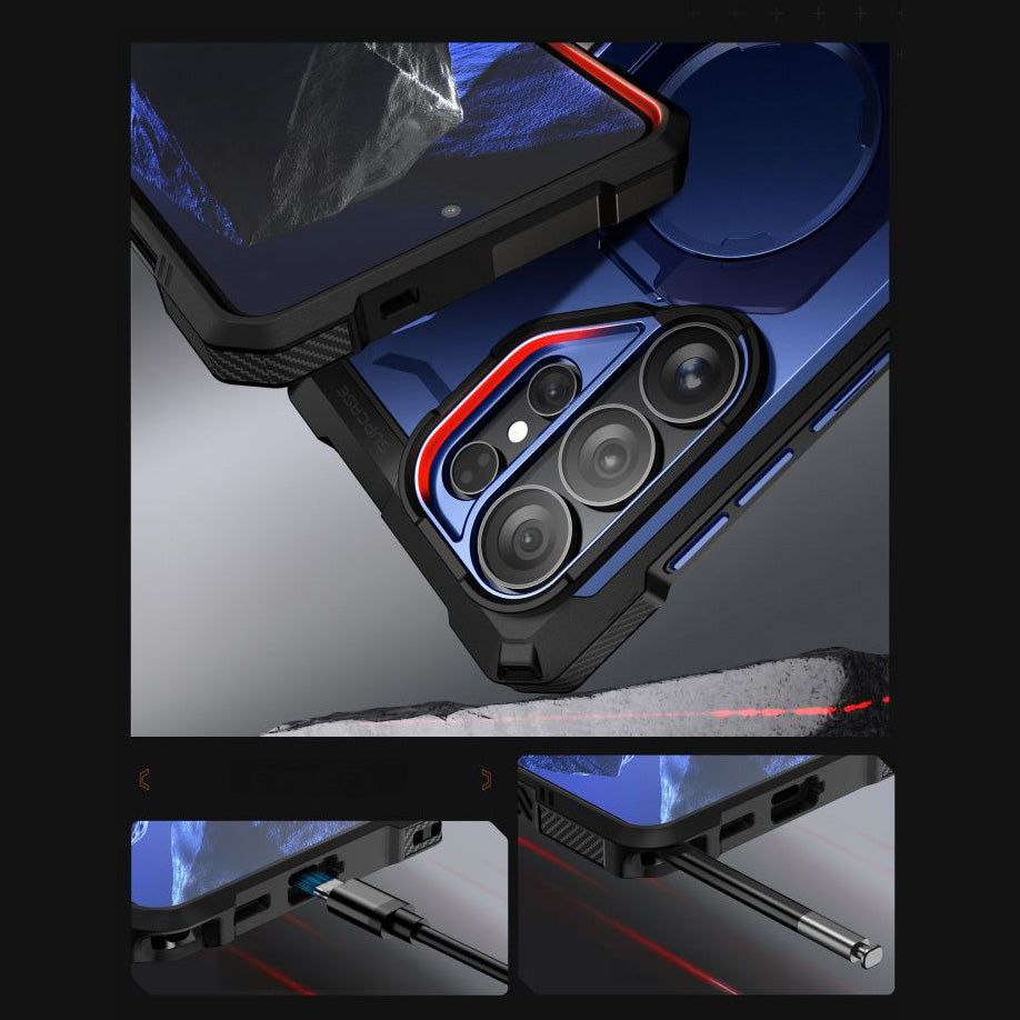 Handyhülle für Galaxy S26 Ultra, Supcase UB Grip Mag mit MagSafe, Blau-Schwarz