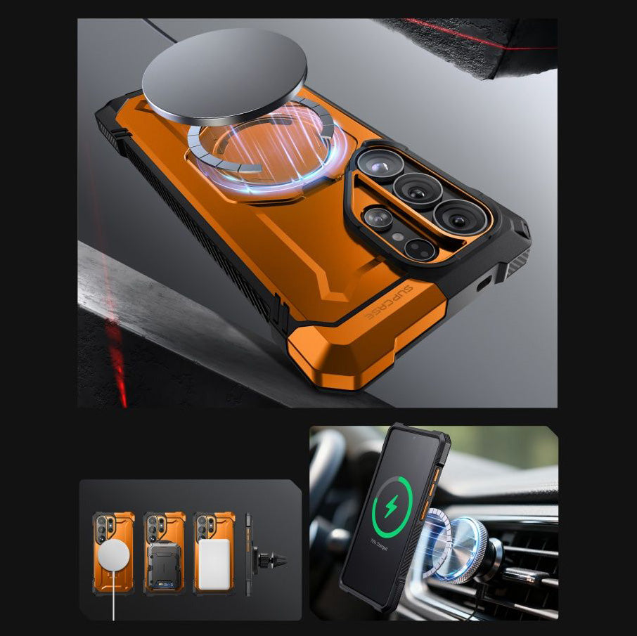 Handyhülle für Galaxy S26 Ultra, Supcase UB Grip Mag mit MagSafe, Orange-Grau