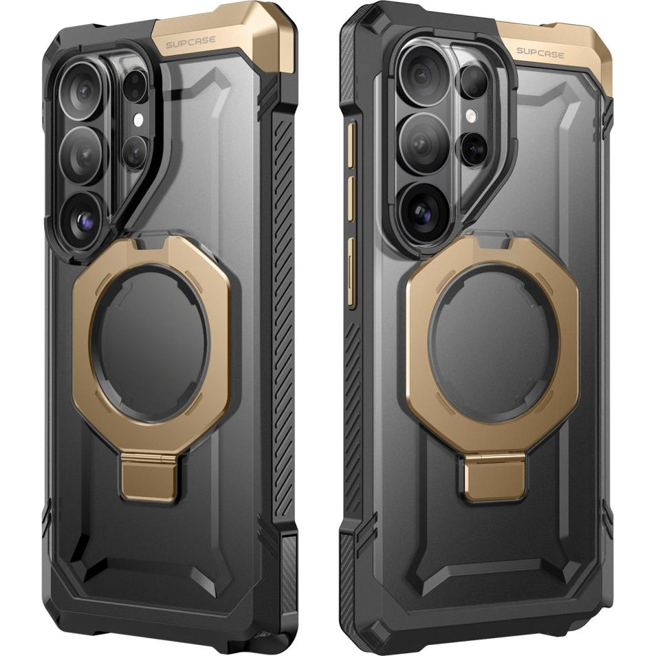 Handyhülle für Galaxy S26 Ultra, Supcase UB Grip Mag mit MagSafe, Grau-Transparent-Golden