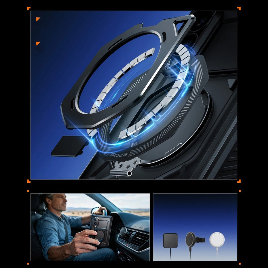 Handyhülle für Galaxy Z Fold8, Supcase UB Grip Mag, mit MagSafe, Schwarz-Transparent