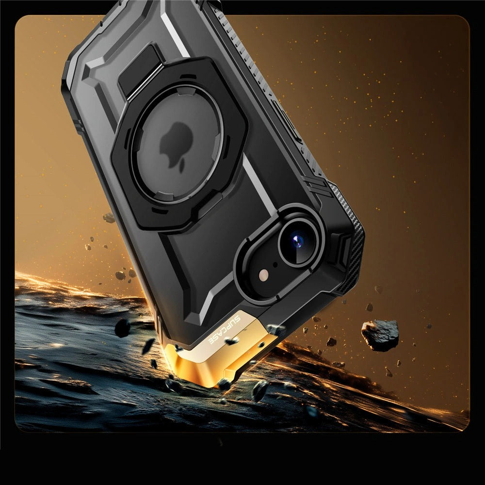 Handyhülle für iPhone 17e / 16e, Supcase UB Grip Mag mit MagSafe, Schwarz-Transparent