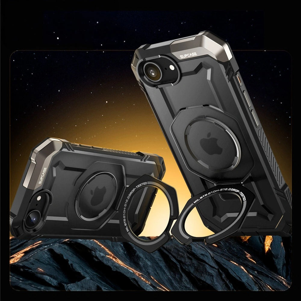 Handyhülle für iPhone 17e / 16e, Supcase UB Grip Mag mit MagSafe, Schwarz-Transparent
