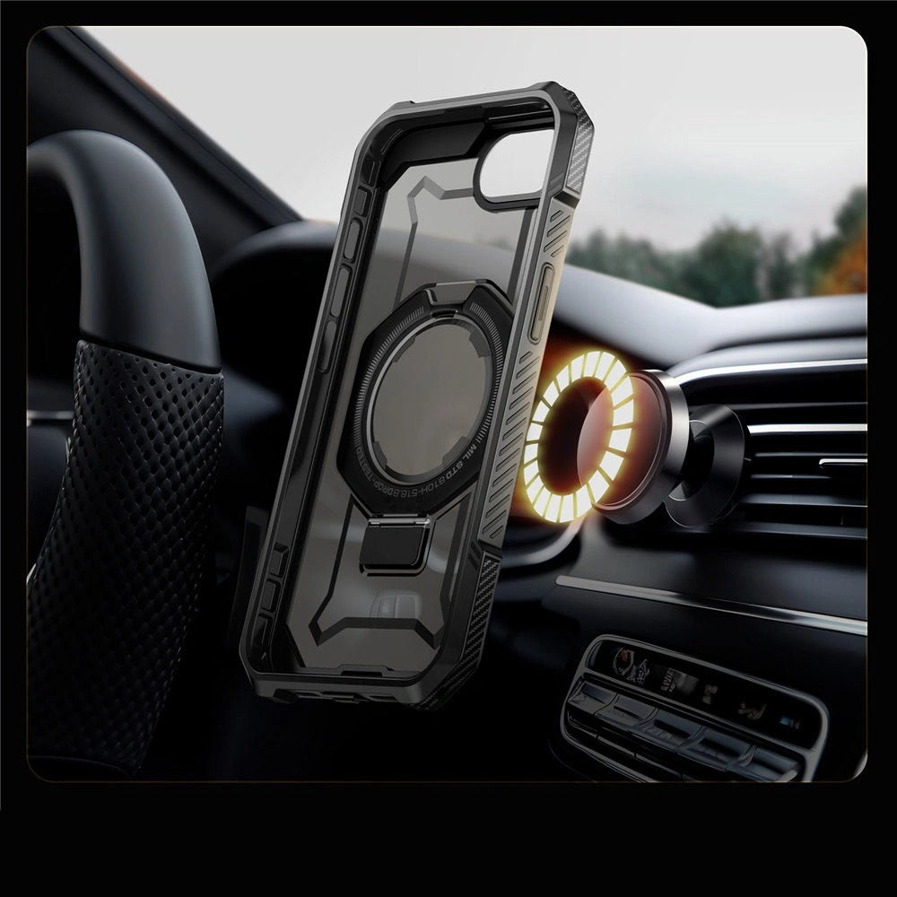 Handyhülle für iPhone 17e / 16e, Supcase UB Grip Mag mit MagSafe, Schwarz-Transparent