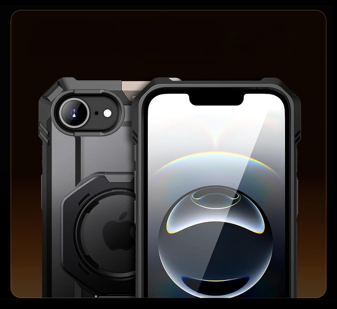 Handyhülle für iPhone 17e / 16e, Supcase UB Grip Mag mit MagSafe, Schwarz-Transparent