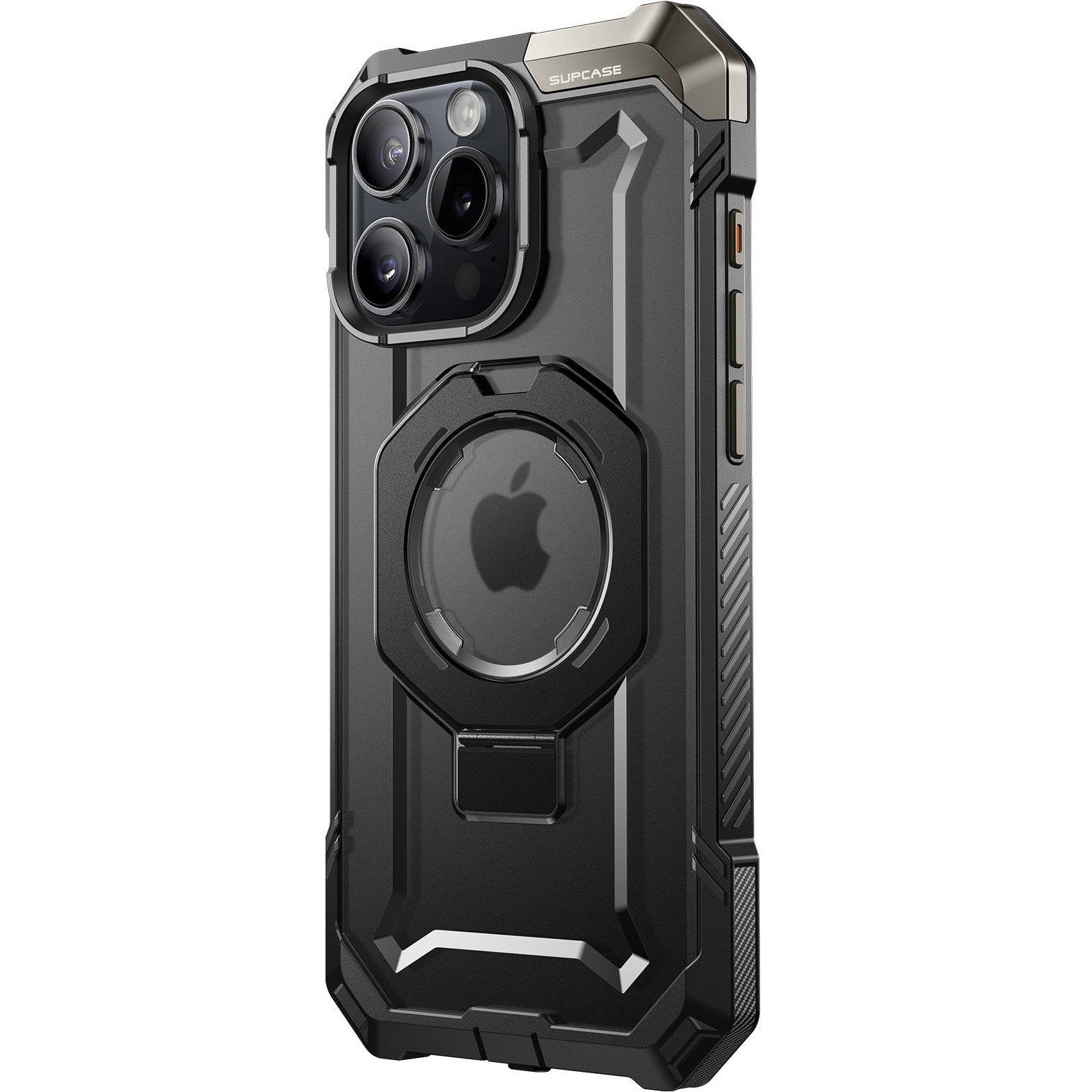 Handyhülle für iPhone 16 Pro, Supcase UB Grip Mag mit MagSafe (CC), Schwarz-Transparent