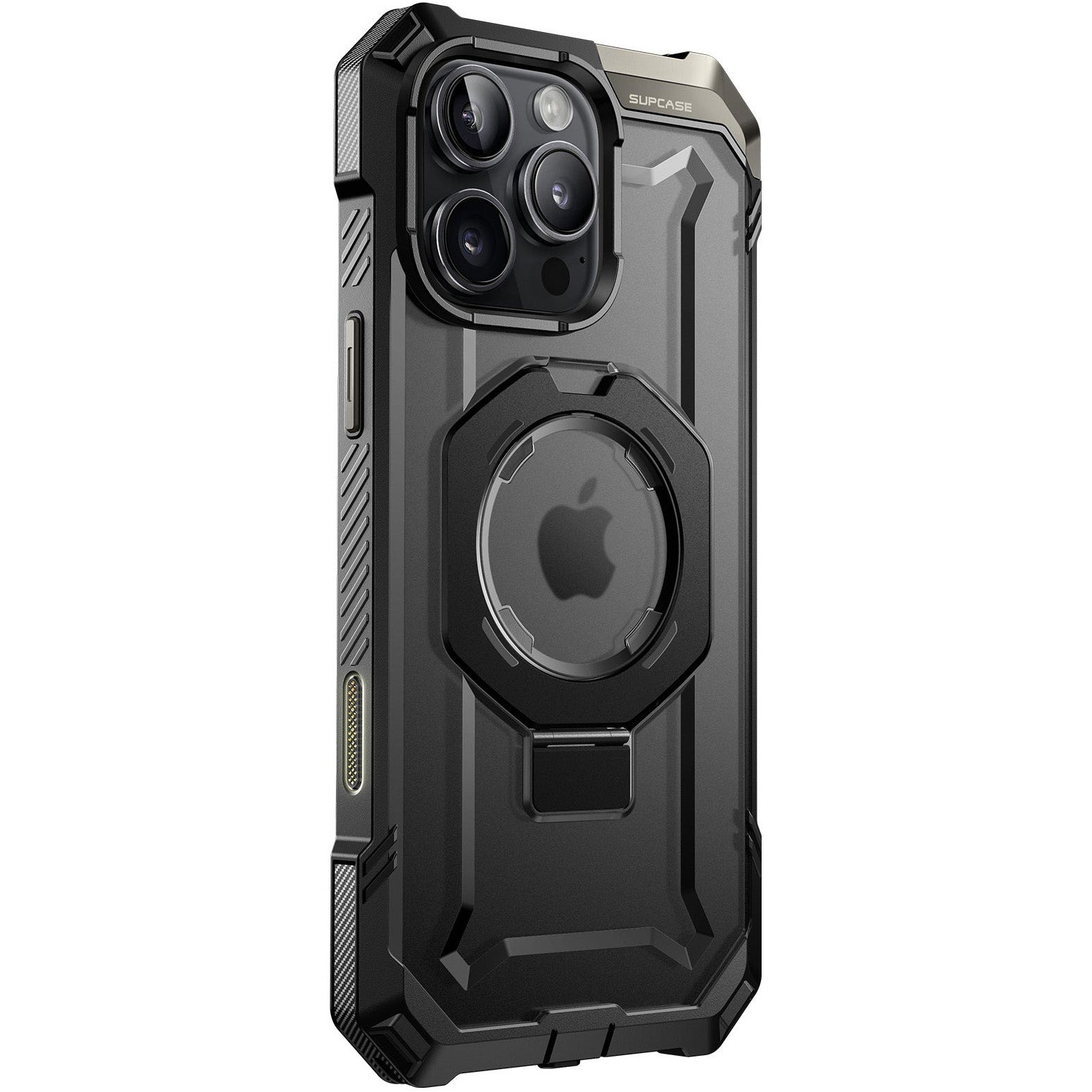 Handyhülle für iPhone 16 Pro, Supcase UB Grip Mag mit MagSafe (CC), Schwarz-Transparent