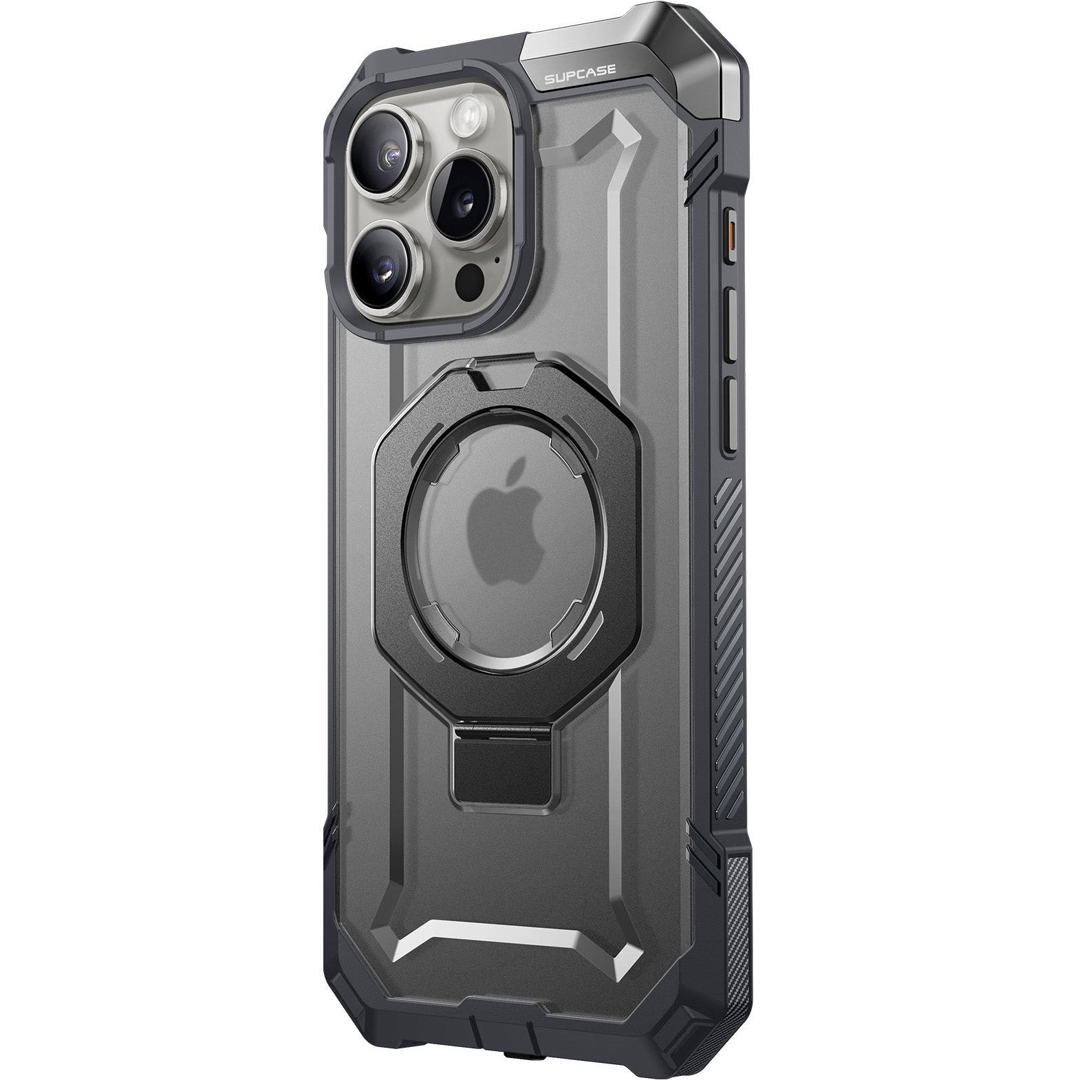 Handyhülle für iPhone 16 Pro Max, Supcase UB Grip Mag mit MagSafe (CC), Grau-Transparent