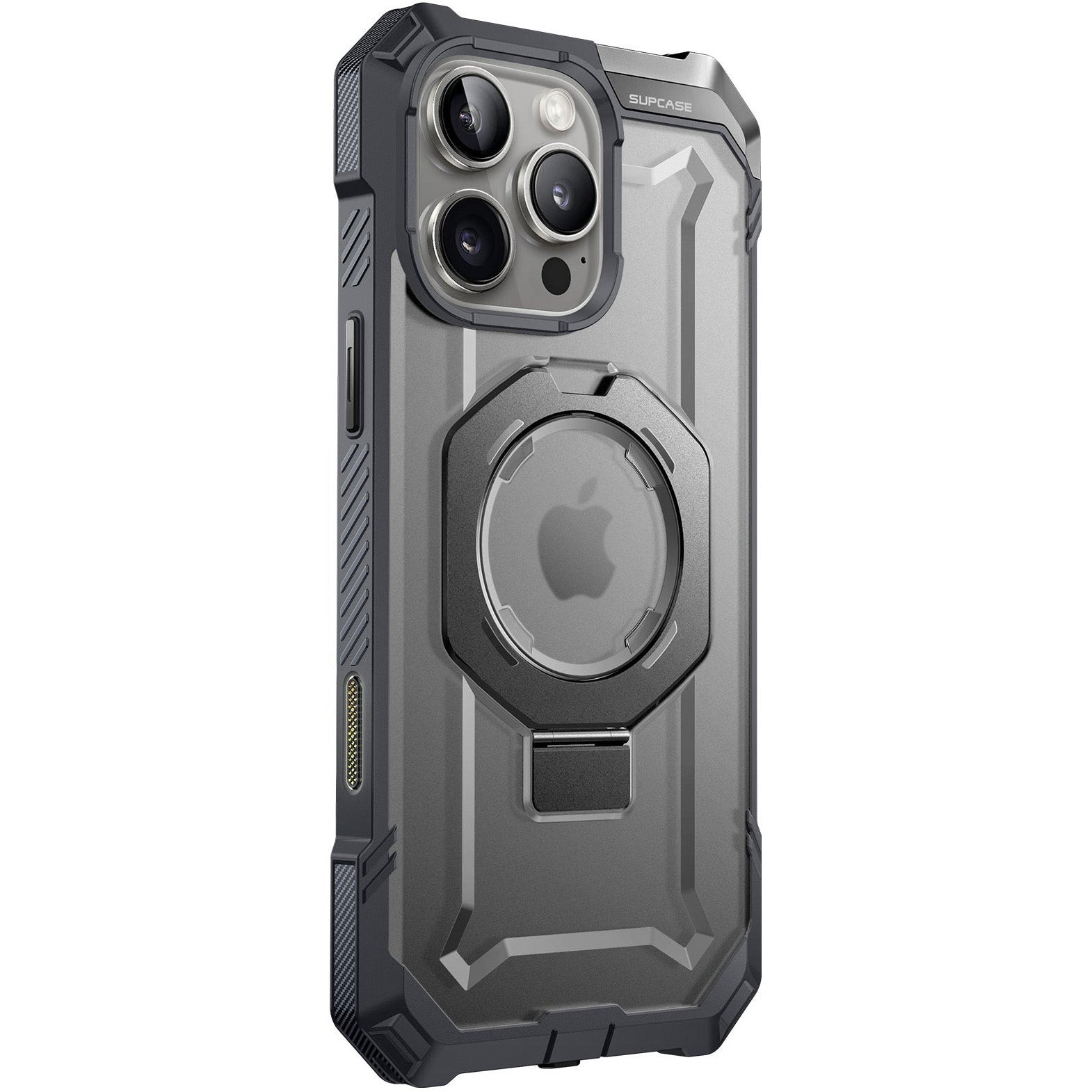 Handyhülle für iPhone 16 Pro Max, Supcase UB Grip Mag mit MagSafe (CC), Grau-Transparent