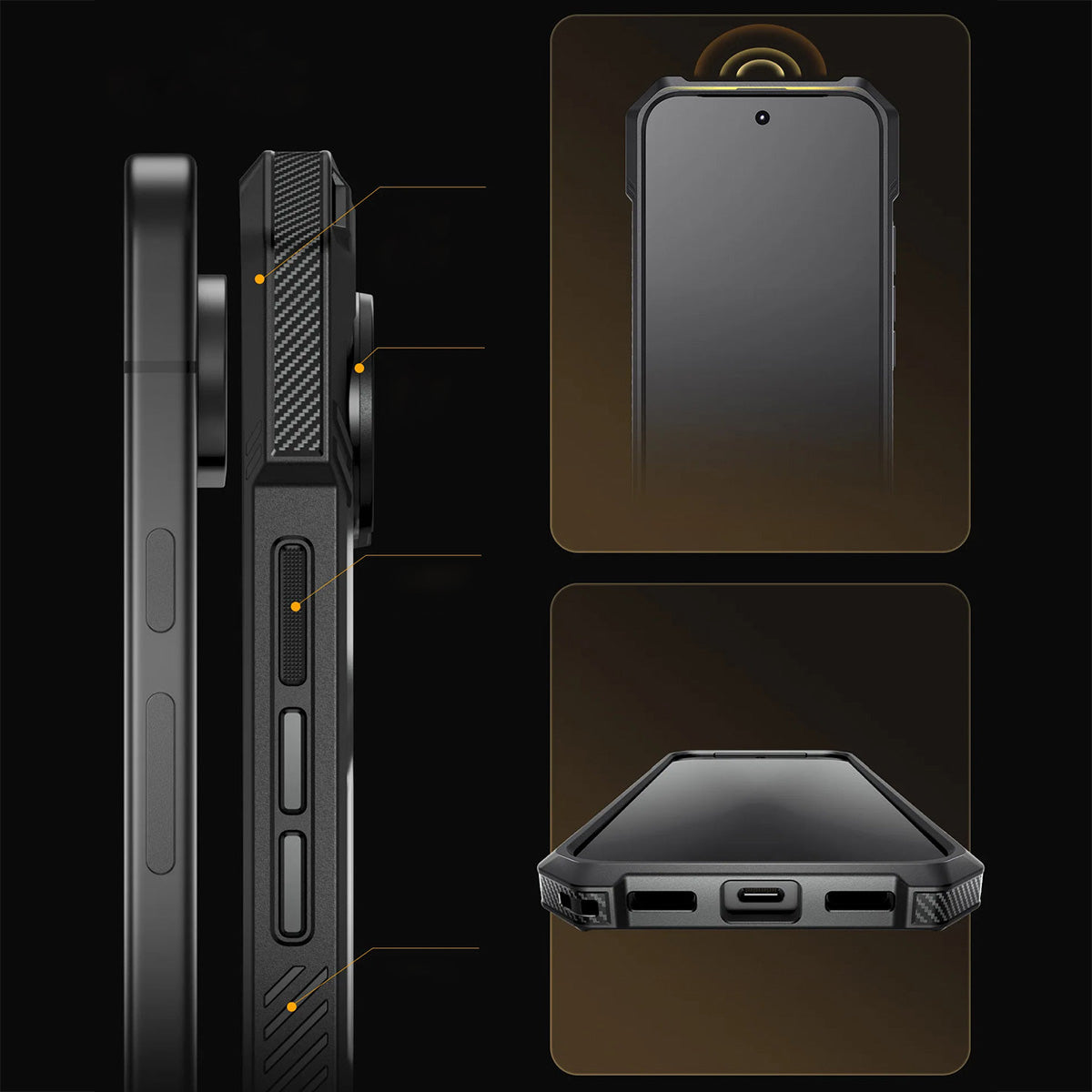 Handyhülle für Google Pixel 11 Pro XL, Supcase UB Grip Mag mit MagSafe, Transparent und Schwarz (3/10)