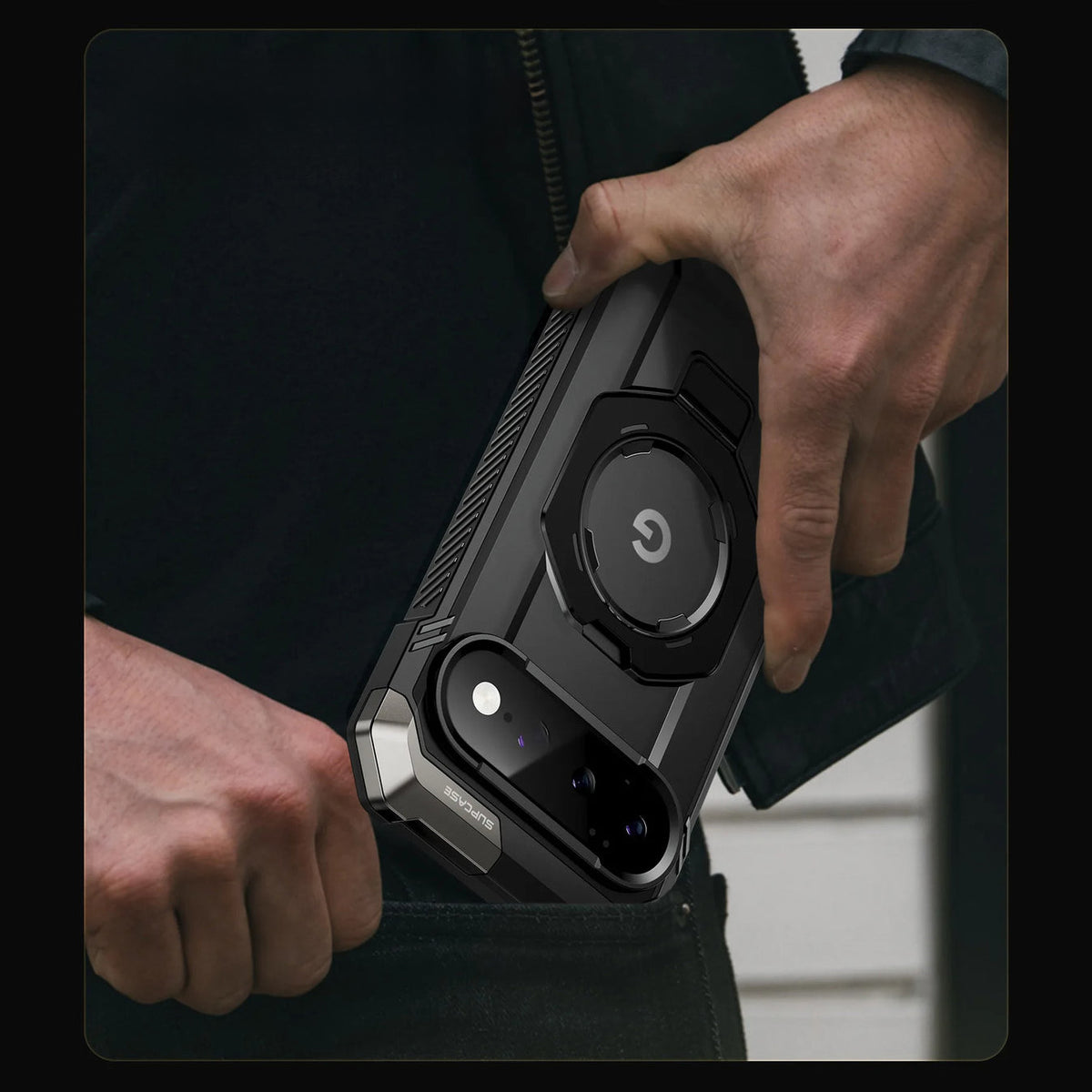 Handyhülle für Google Pixel 11 Pro XL, Supcase UB Grip Mag mit MagSafe, Transparent und Schwarz (7/10)