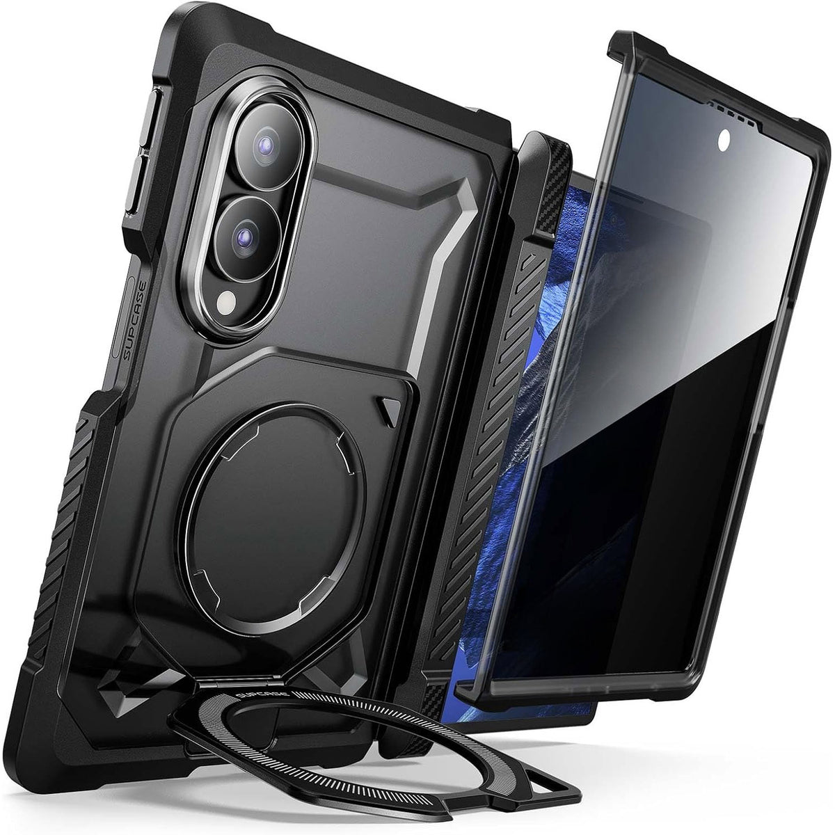 Handyhülle + Sichtschutzglas 9H für Galaxy Z Fold8, Supcase UB Grip Mag SPG Privacy mit MagSafe, Transparent und Schwarz (1/12)