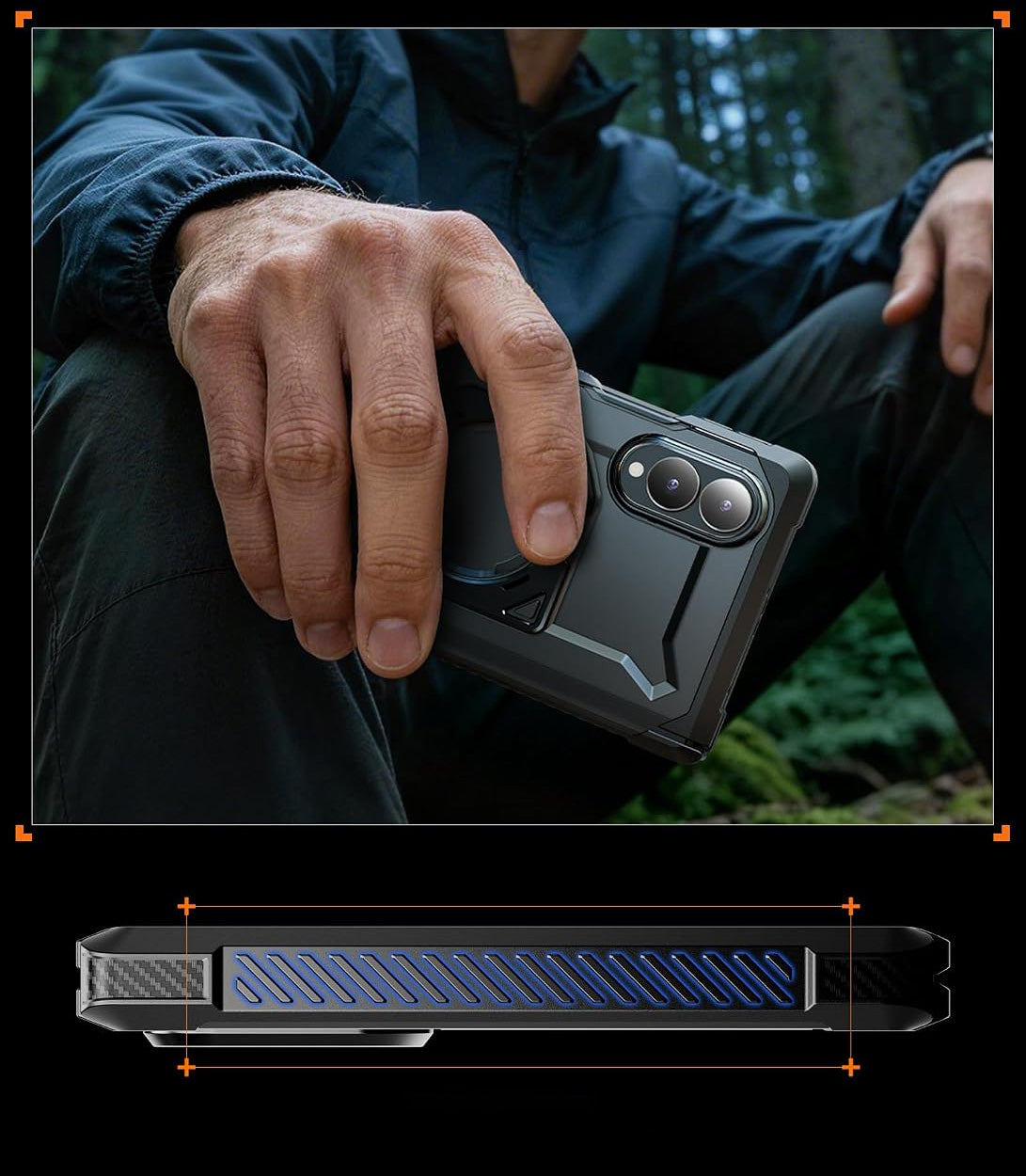 Handyhülle + Sichtschutzglas 9H für Galaxy Z Fold8, Supcase UB Grip Mag SPG Privacy mit MagSafe, Transparent und Schwarz (8/12)