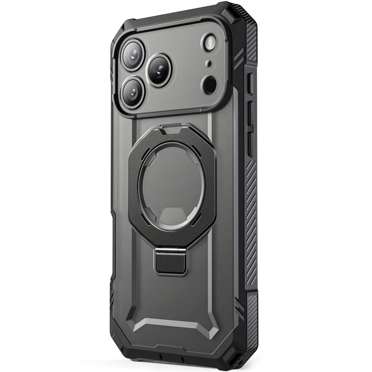 Handyhülle + Glas 9H für iPhone 18 Pro Max / 17 Pro Max, Supcase UB Grip Pro Mag SPG (CC) mit MagSafe, Transparent-Schwarz (10/12)