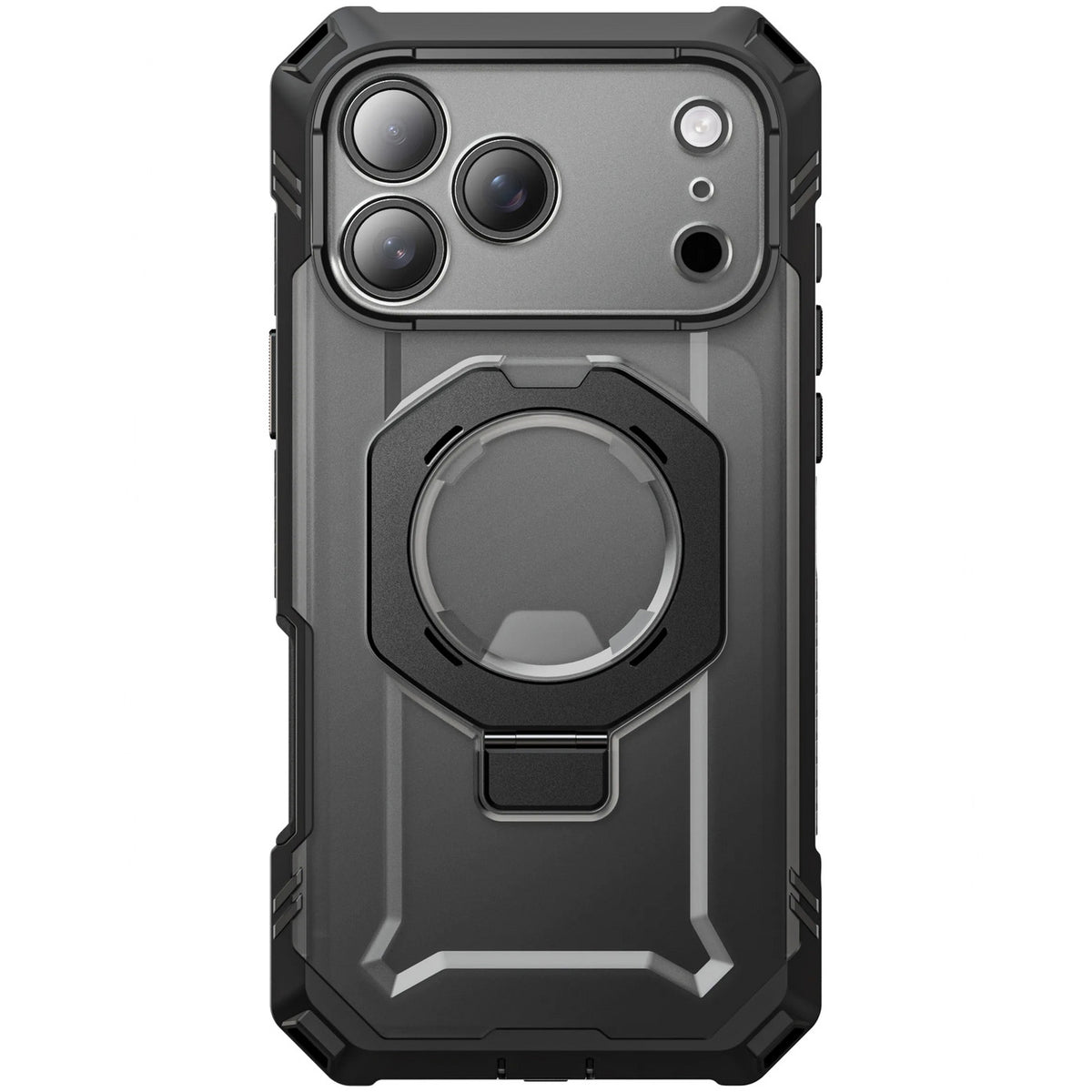 Handyhülle + Glas 9H für iPhone 18 Pro Max / 17 Pro Max, Supcase UB Grip Pro Mag SPG (CC) mit MagSafe, Transparent-Schwarz (11/12)