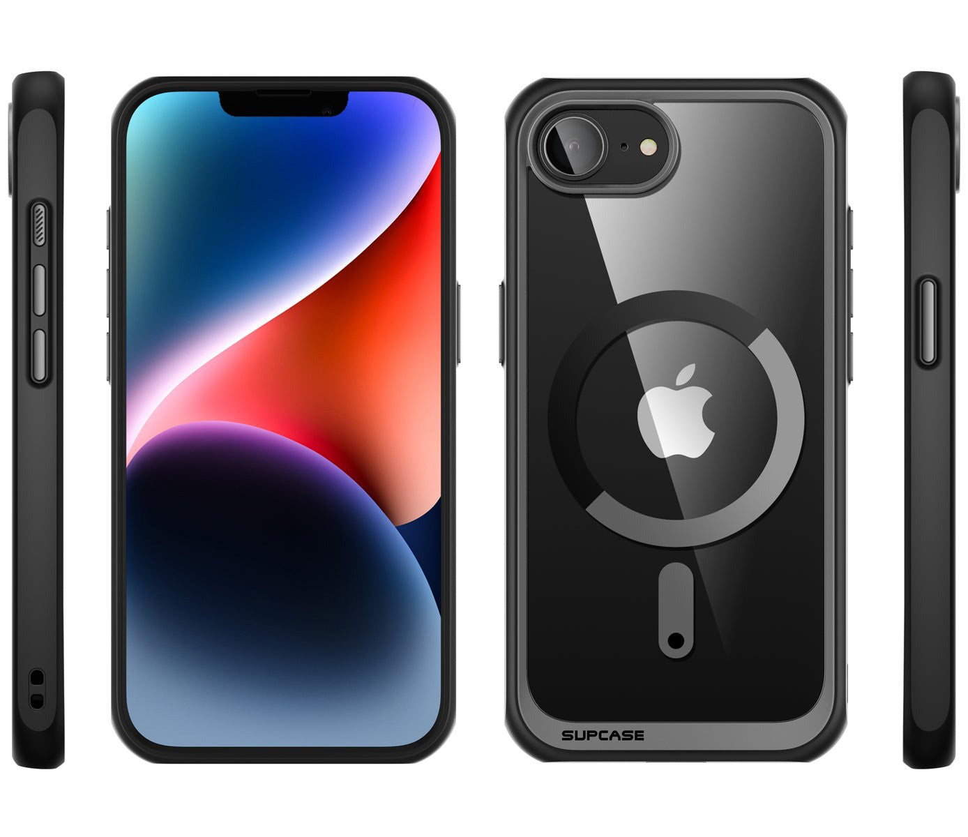 Handyhülle für iPhone 17e / 16e, Supcase UB Mag mit MagSafe, Transparent-Schwarz
