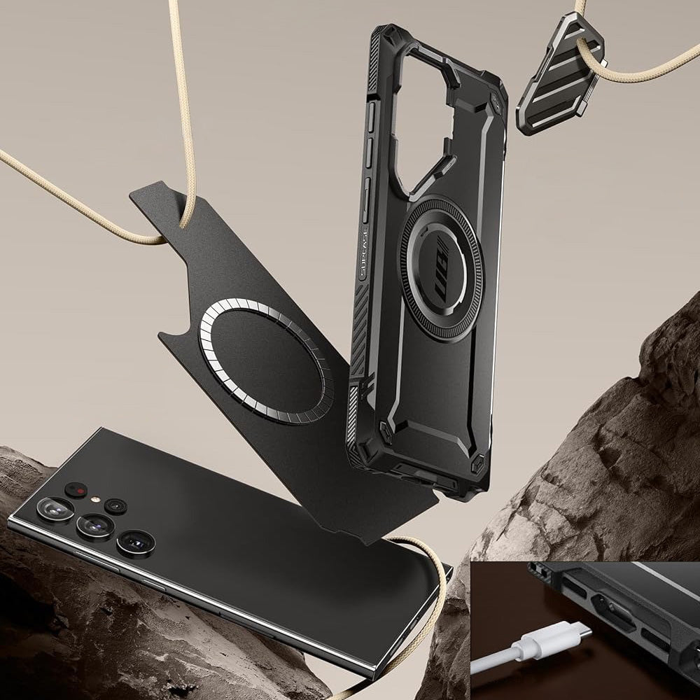 Schutzhülle für Galaxy S24 Ultra, Supcase UB Mag XT für MagSafe, Schwarz