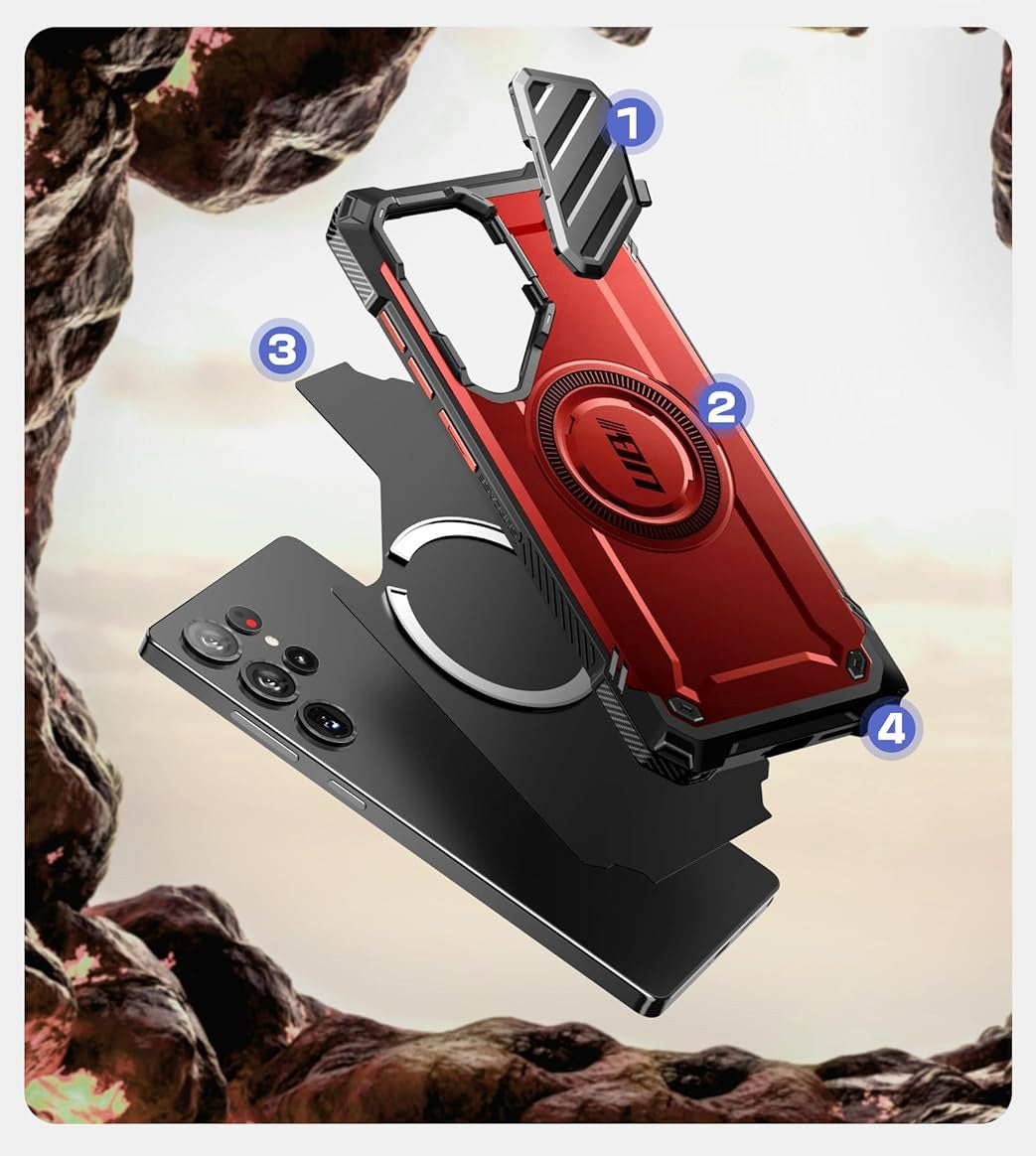 Handyhülle für Galaxy S25 Ultra, Supcase UB Mag XT mit MagSafe, Rot