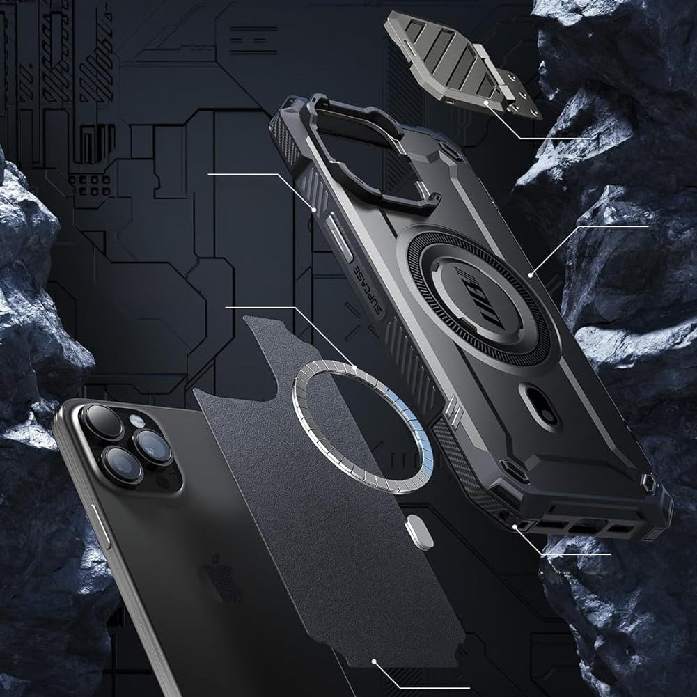 Schutzhülle Supcase UB Mag XT mit MagSafe für iPhone 15 Pro Max, Schwarz