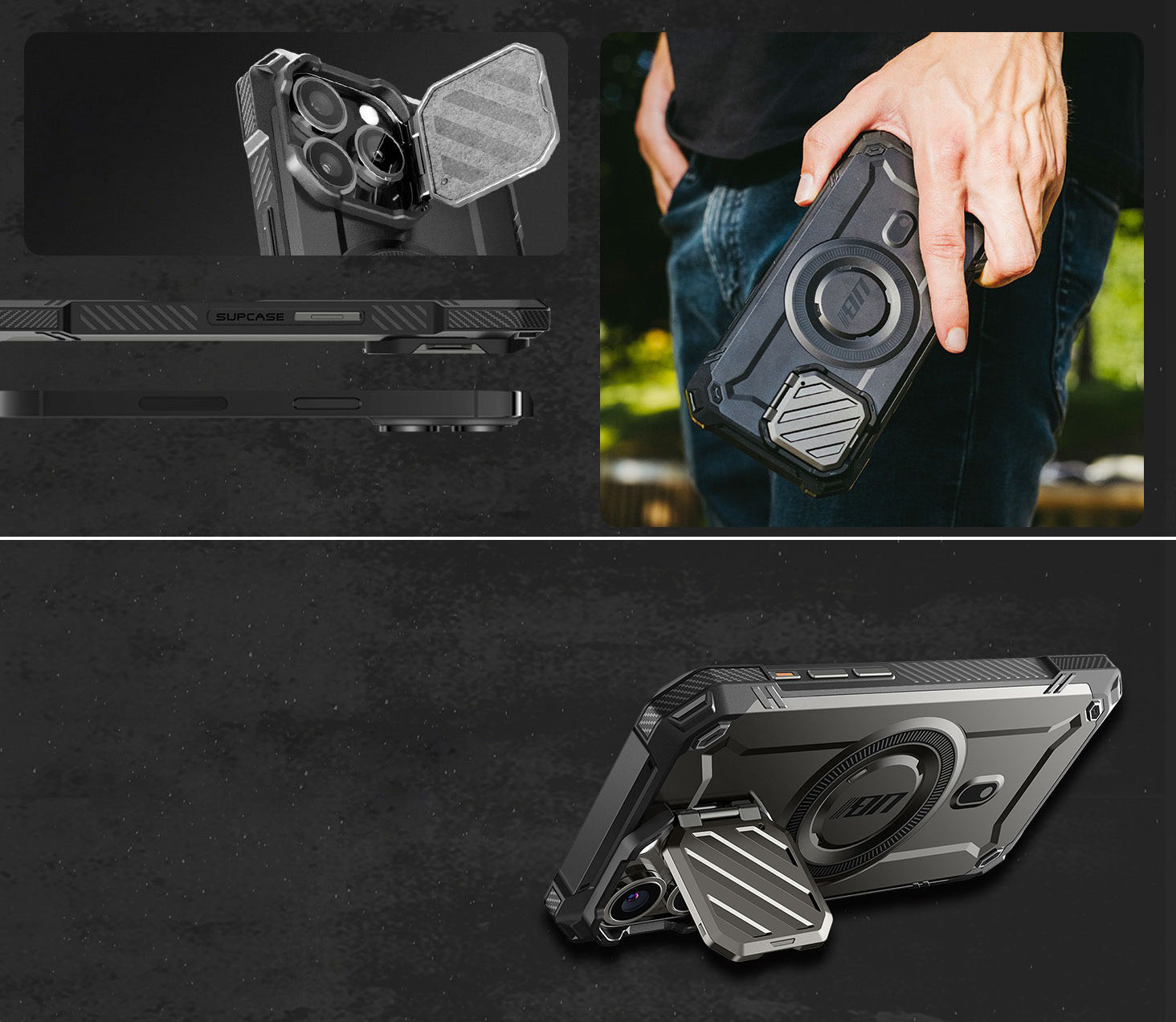 Schutzhülle Supcase UB Mag XT mit MagSafe für iPhone 15 Pro Max, Schwarz