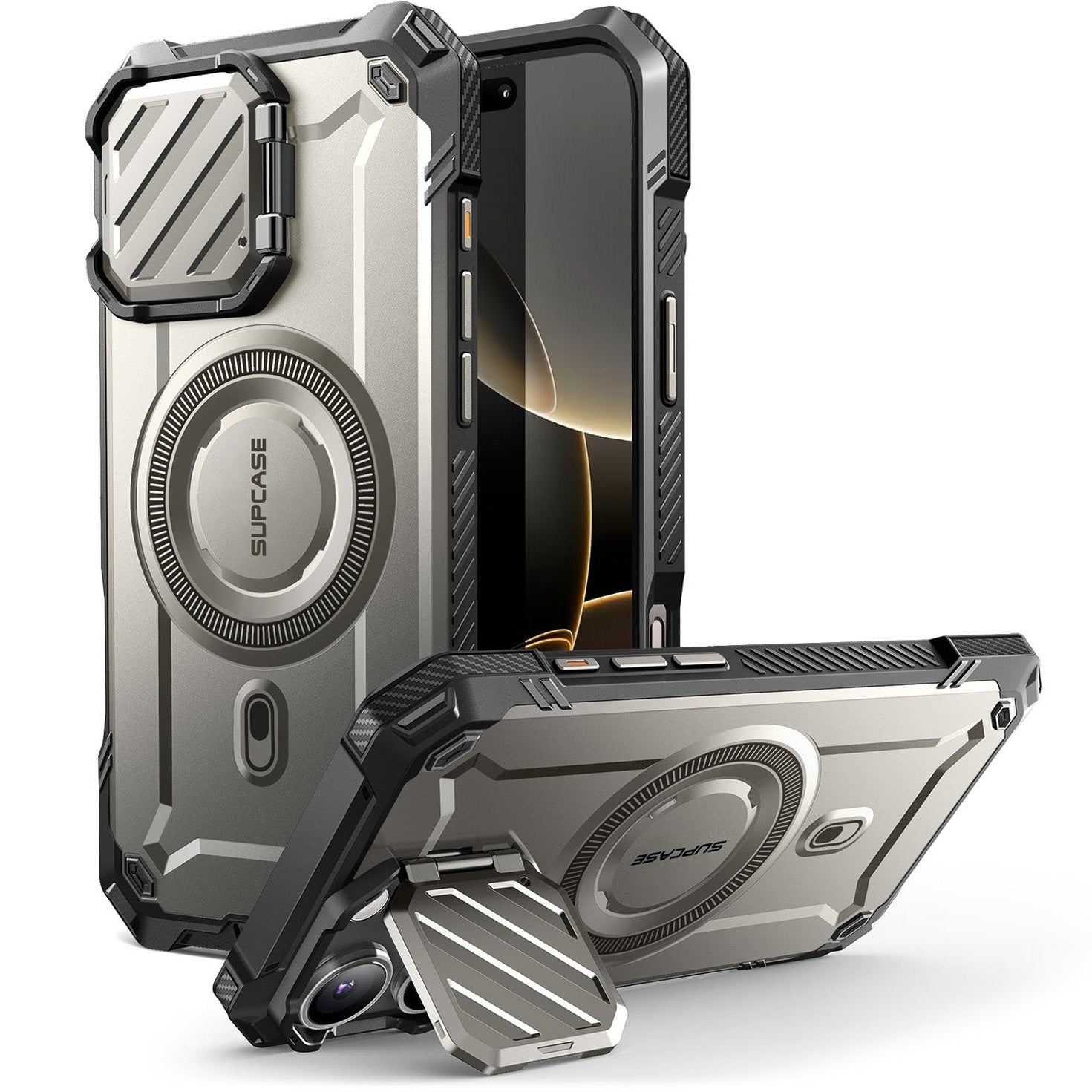 Handyhülle für iPhone 16 Pro, Supcase UB Mag XT mit MagSafe, Grau