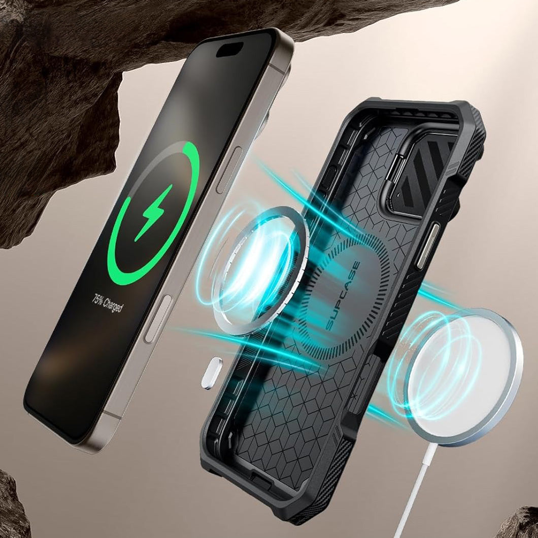Handyhülle für iPhone 16 Pro, Supcase UB Mag XT mit MagSafe, Grau