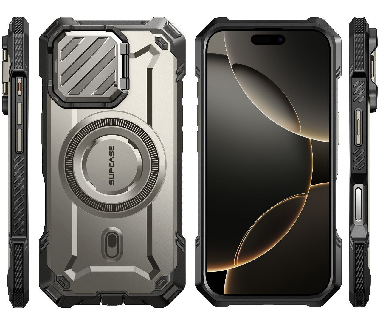 Handyhülle für iPhone 16 Pro Max, Supcase UB Mag XT mit MagSafe, Grau