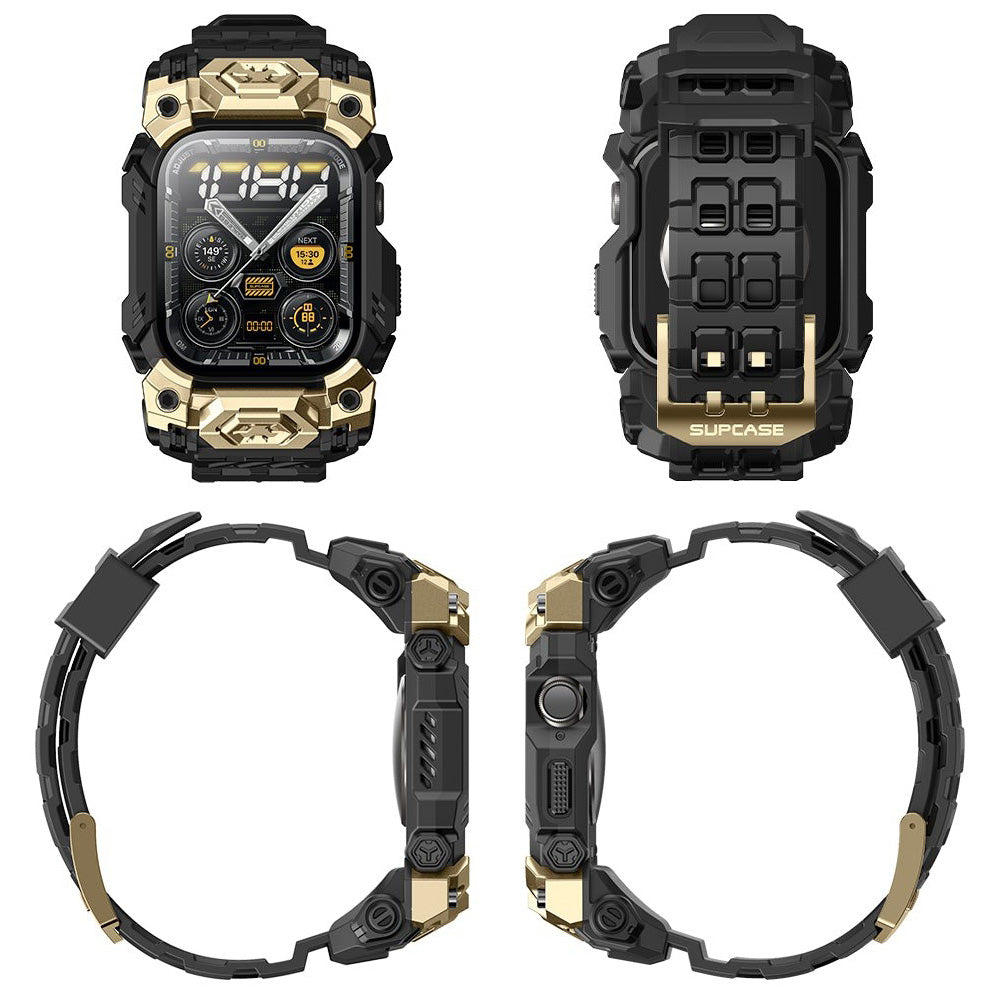 Schutzhülle mit Armband für Apple Watch 11 / 10 (46 mm), Supcase UB Ore, Schwarz-Golden