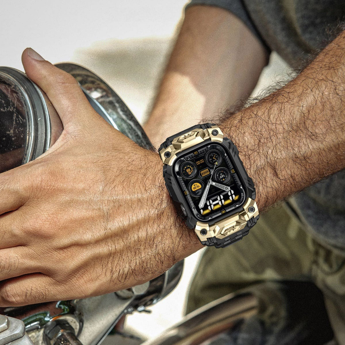 Schutzhülle mit Armband für Apple Watch 11 / 10 (46 mm), Supcase UB Ore, Schwarz-Golden